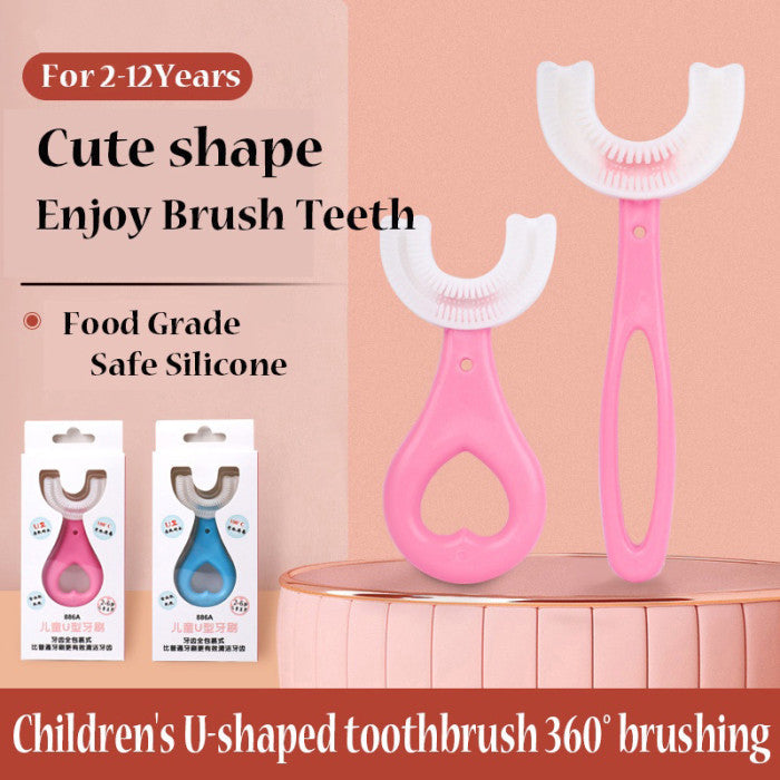 (Pack of 2) Silicone Baby U shaped Tooth Brush, Gum Protector Soft Toothbrush